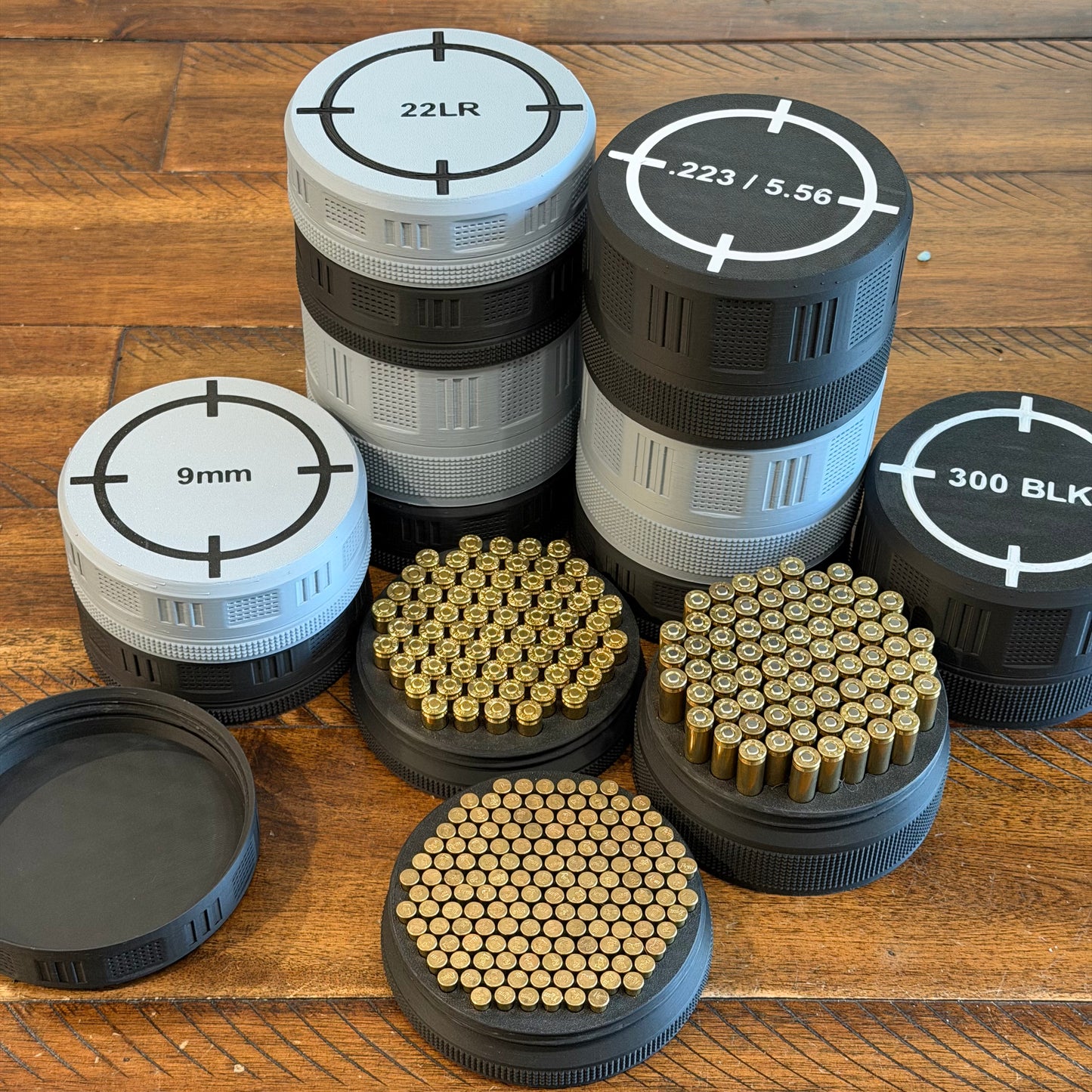 Ammo Cache - Stackable Ammo Organizer - Pistol and Rifle Ammunition Storage