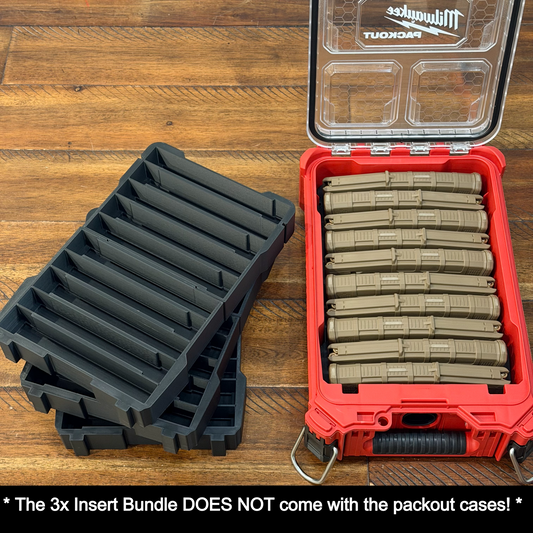 Milwaukee Packout - AR15 Mag Storage 3x BUNDLE - 5.56/.223 Custom Insert Kits!