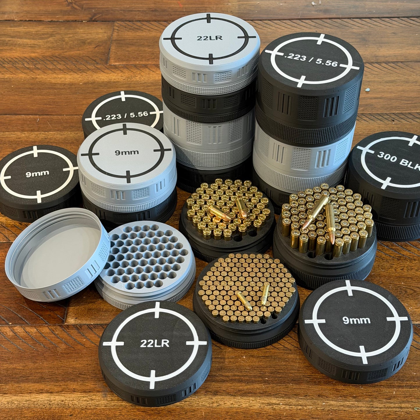 Ammo Cache - Stackable Ammo Organizer - Pistol and Rifle Ammunition Storage